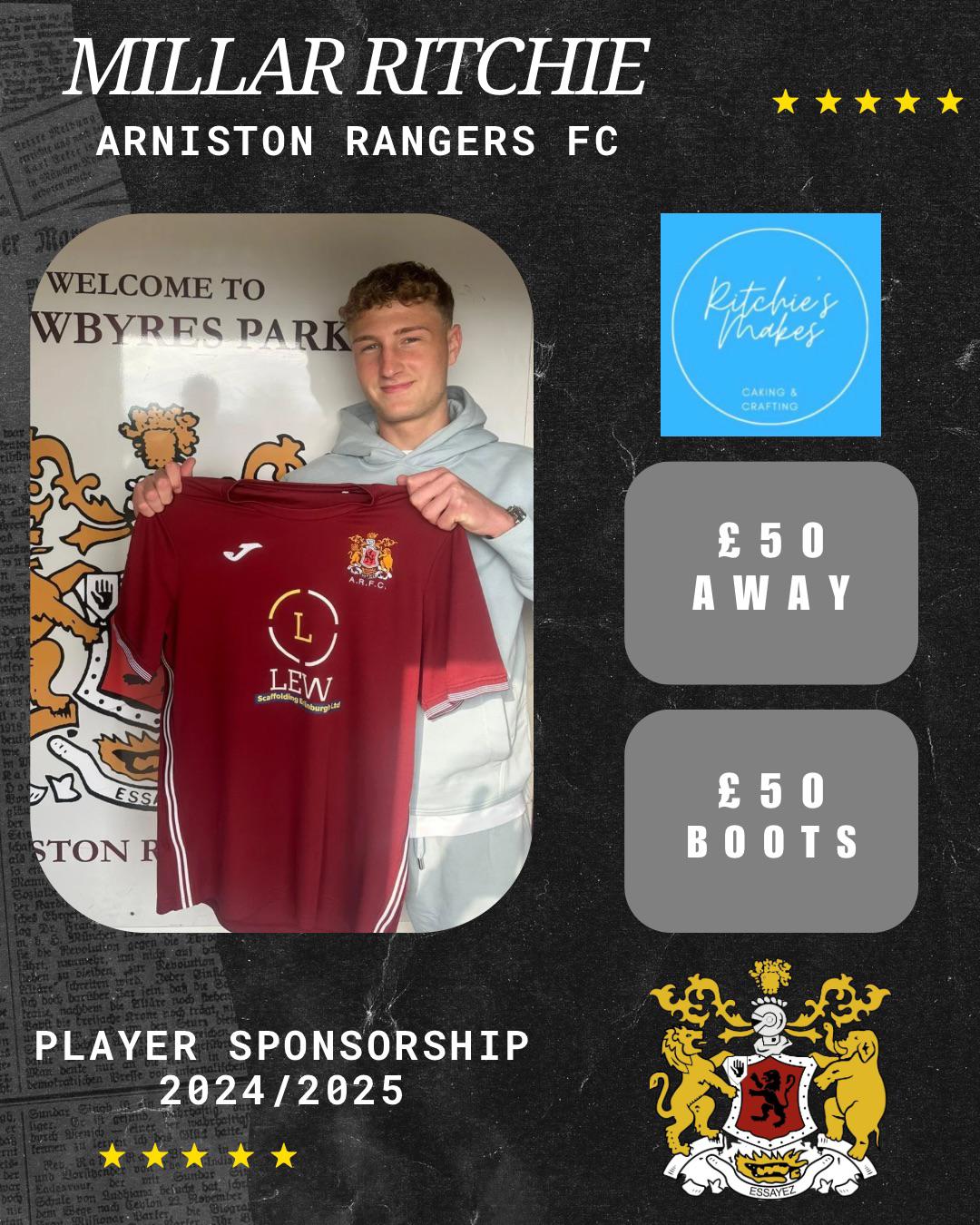 Player Sponsor for Millar Ritchie