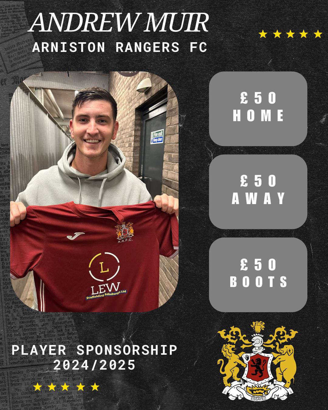 Player Sponsor for Andrew Muir